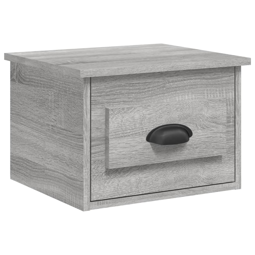 Wall-mounted bedside table, sonoma grey, 41.5x36x28 cm
