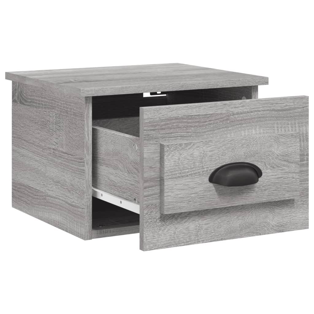 Wall-mounted bedside table, sonoma grey, 41.5x36x28 cm
