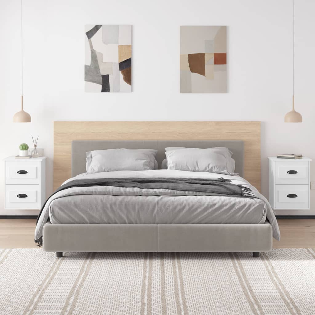 Wall-mounted bedside tables, 2 pcs., extra-glossy white, 41.5x36x53cm