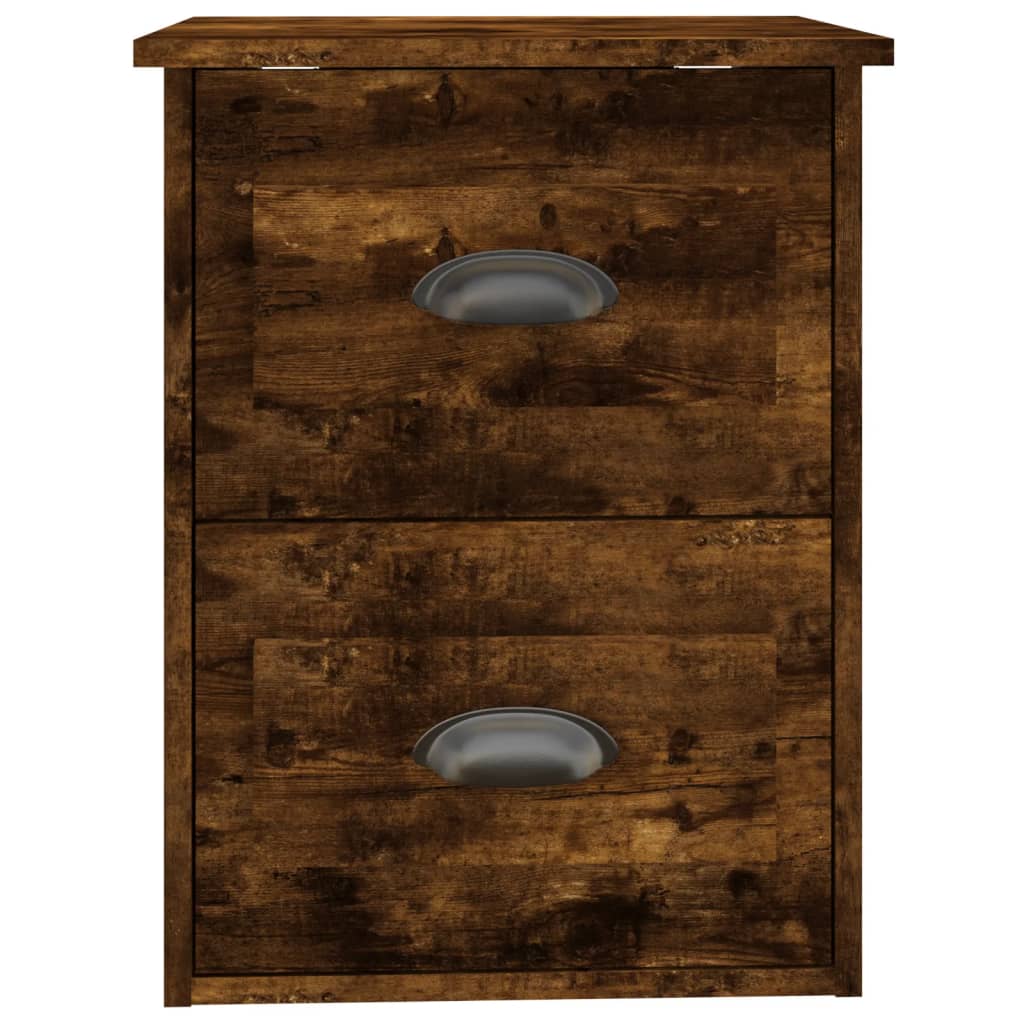 Wall-hung bedside table, smoked oak, 41.5x36x53 cm