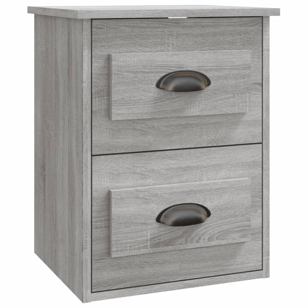Wall-hung bedside table, sonoma grey, 41.5x36x53 cm
