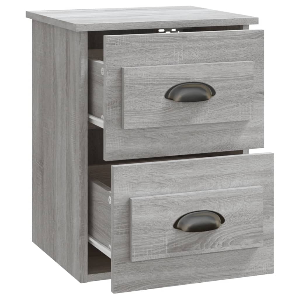 Wall-hung bedside table, sonoma grey, 41.5x36x53 cm