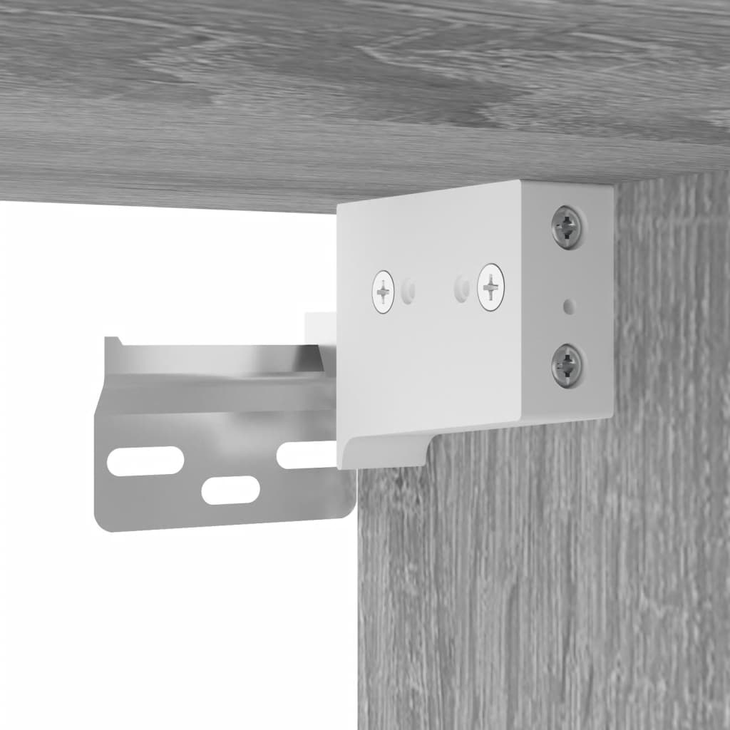 Wall-hung bedside table, sonoma grey, 41.5x36x53 cm