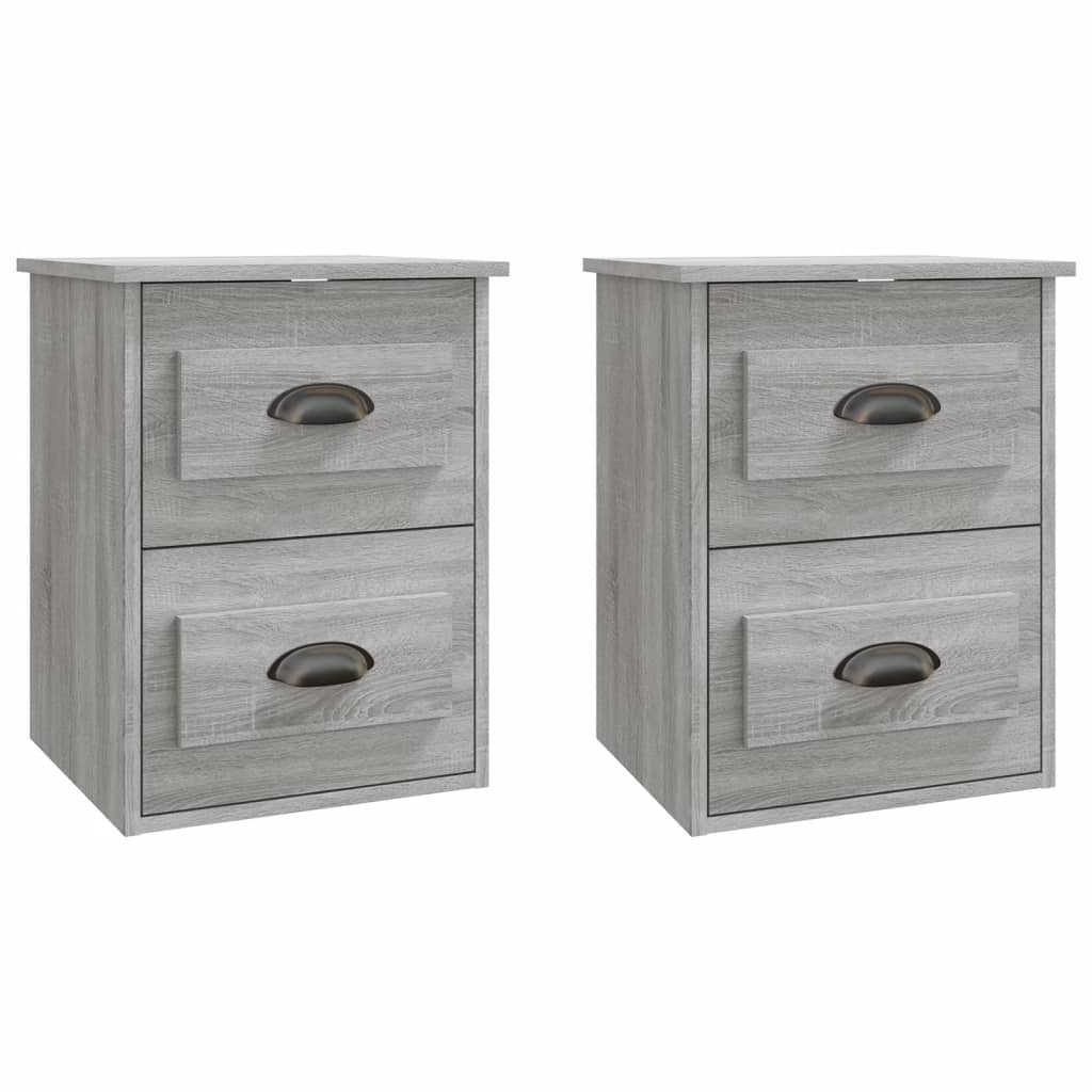 Bedside tables suspended on the wall, 2 pcs., sonoma gray, 41.5x36x53cm