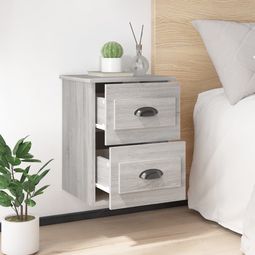 Bedside tables suspended on the wall, 2 pcs., sonoma gray, 41.5x36x53cm
