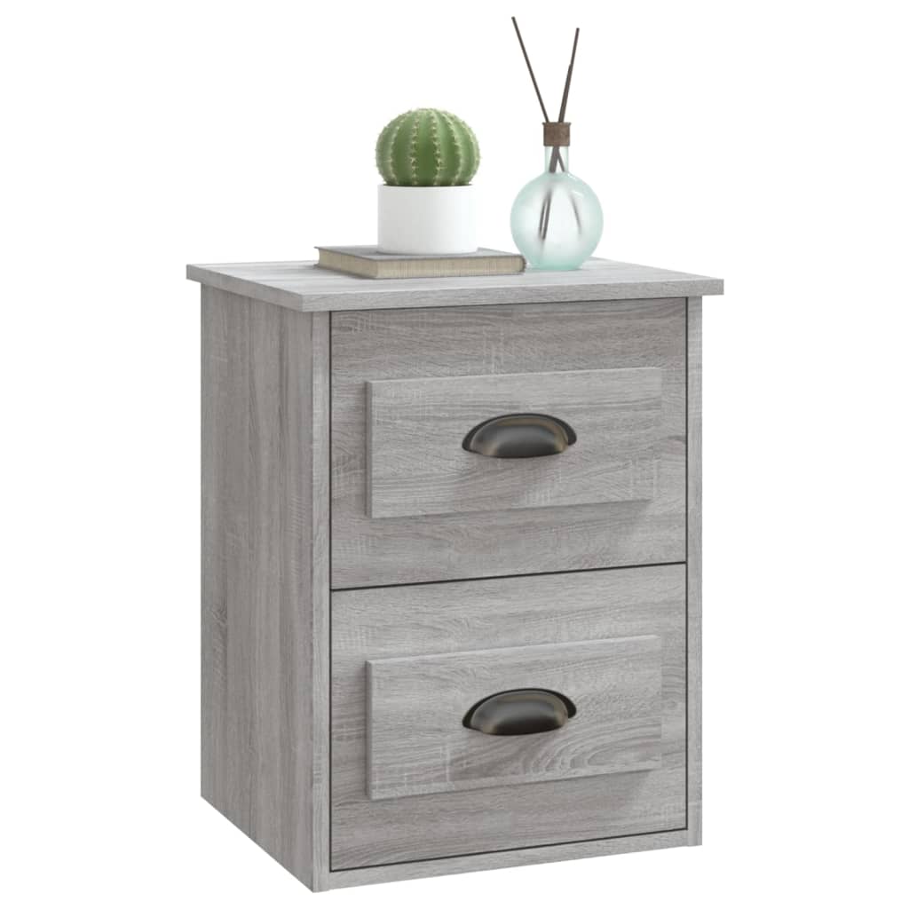 Bedside tables suspended on the wall, 2 pcs., sonoma gray, 41.5x36x53cm