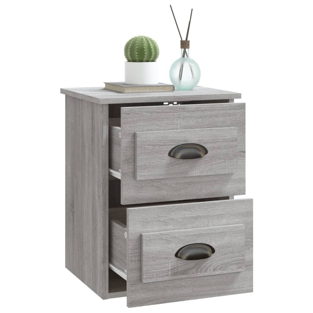 Bedside tables suspended on the wall, 2 pcs., sonoma gray, 41.5x36x53cm