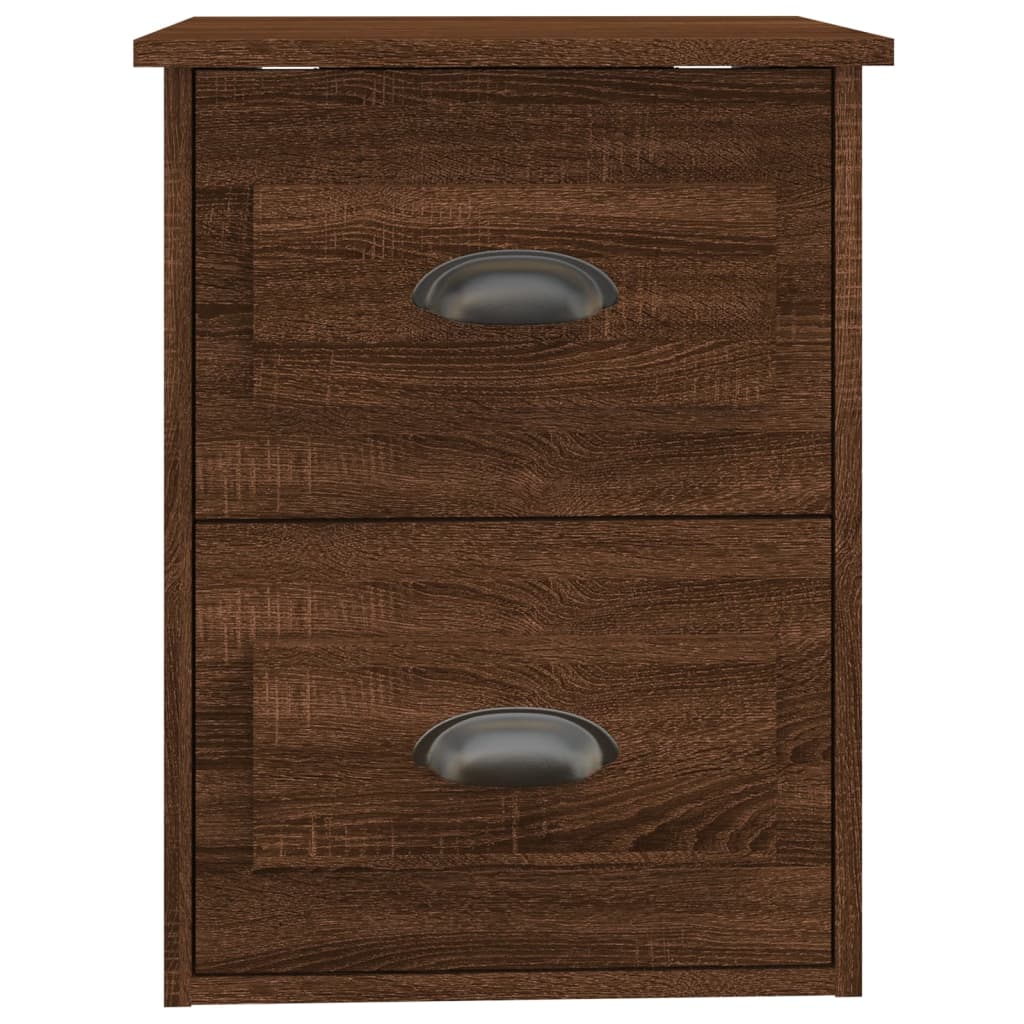 Wall-hung bedside table, brown oak, 41.5x36x53 cm