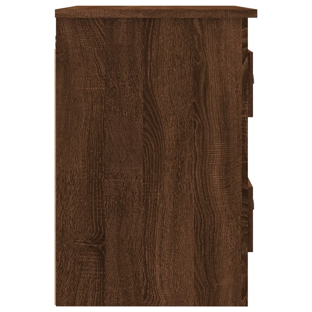 Wall-hung bedside table, brown oak, 41.5x36x53 cm