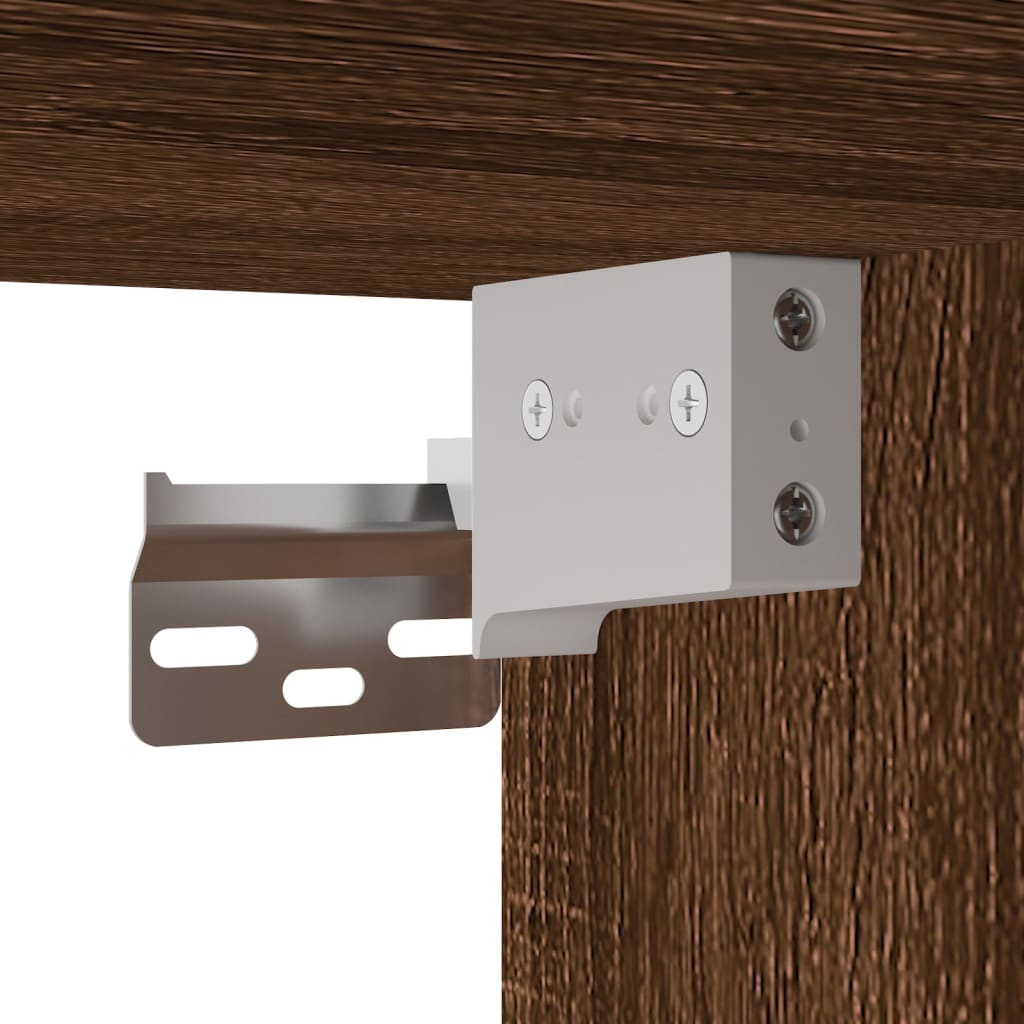 Wall-hung bedside table, brown oak, 41.5x36x53 cm