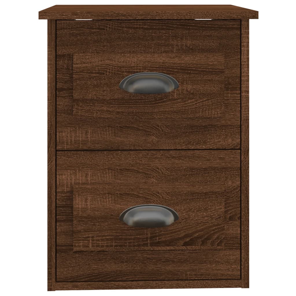Wall-hung bedside tables, 2 pcs, brown oak, 41.5x36x53cm
