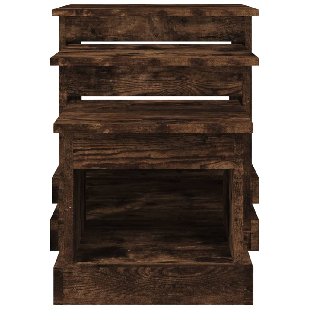Coffee tables, 3 pcs., smoky oak, processed wood