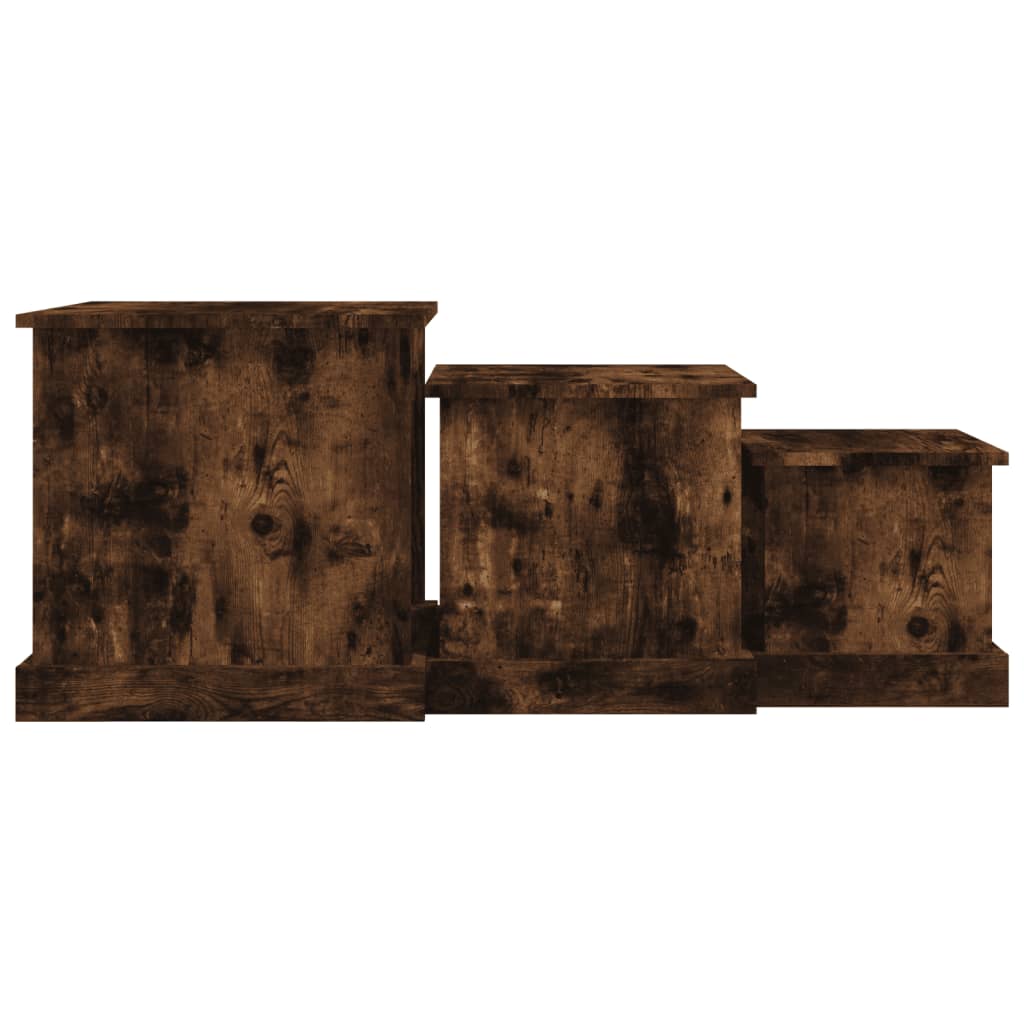 Coffee tables, 3 pcs., smoky oak, processed wood