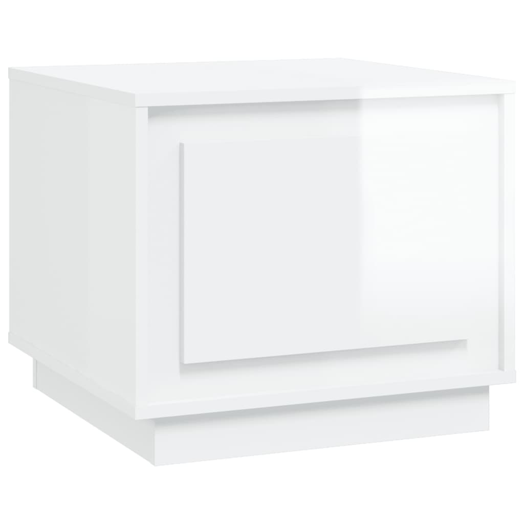 Coffee table, glossy white, 51x50x44 cm, processed wood