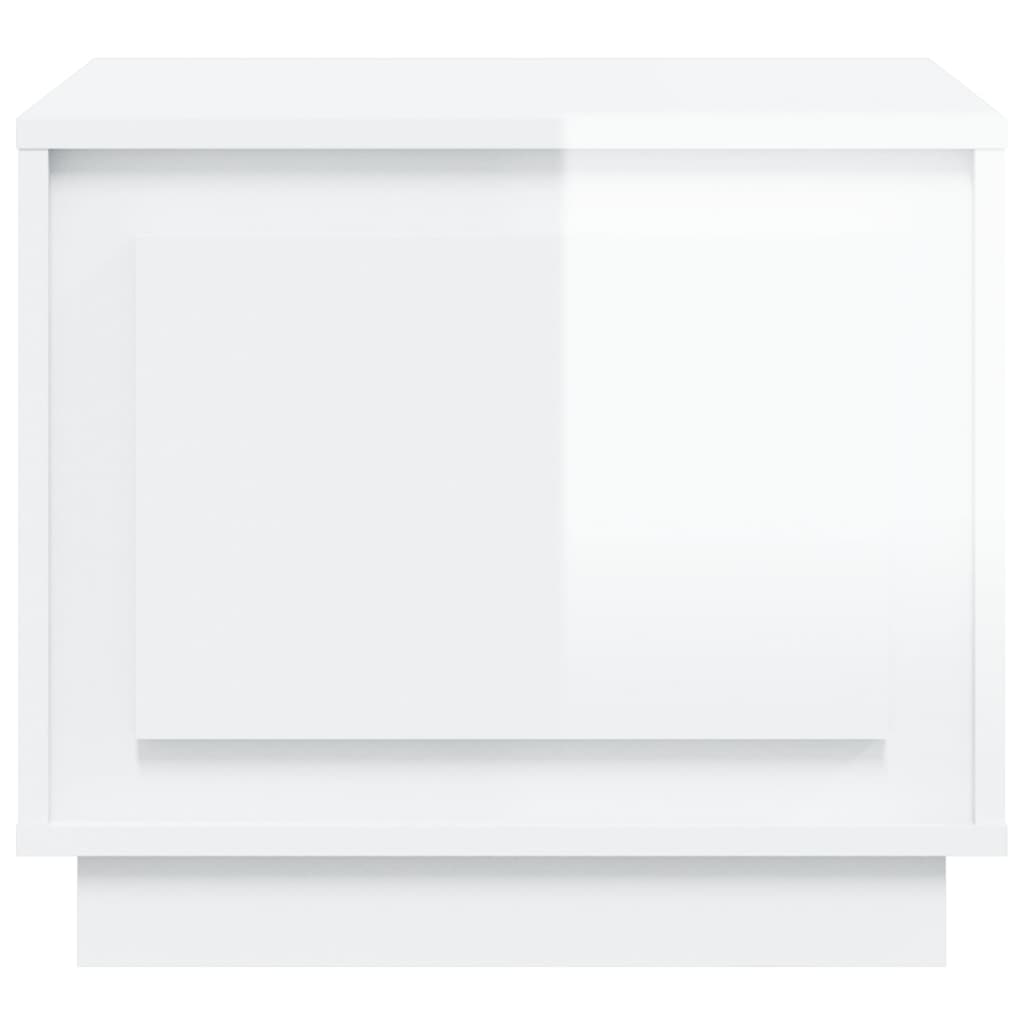 Coffee table, glossy white, 51x50x44 cm, processed wood