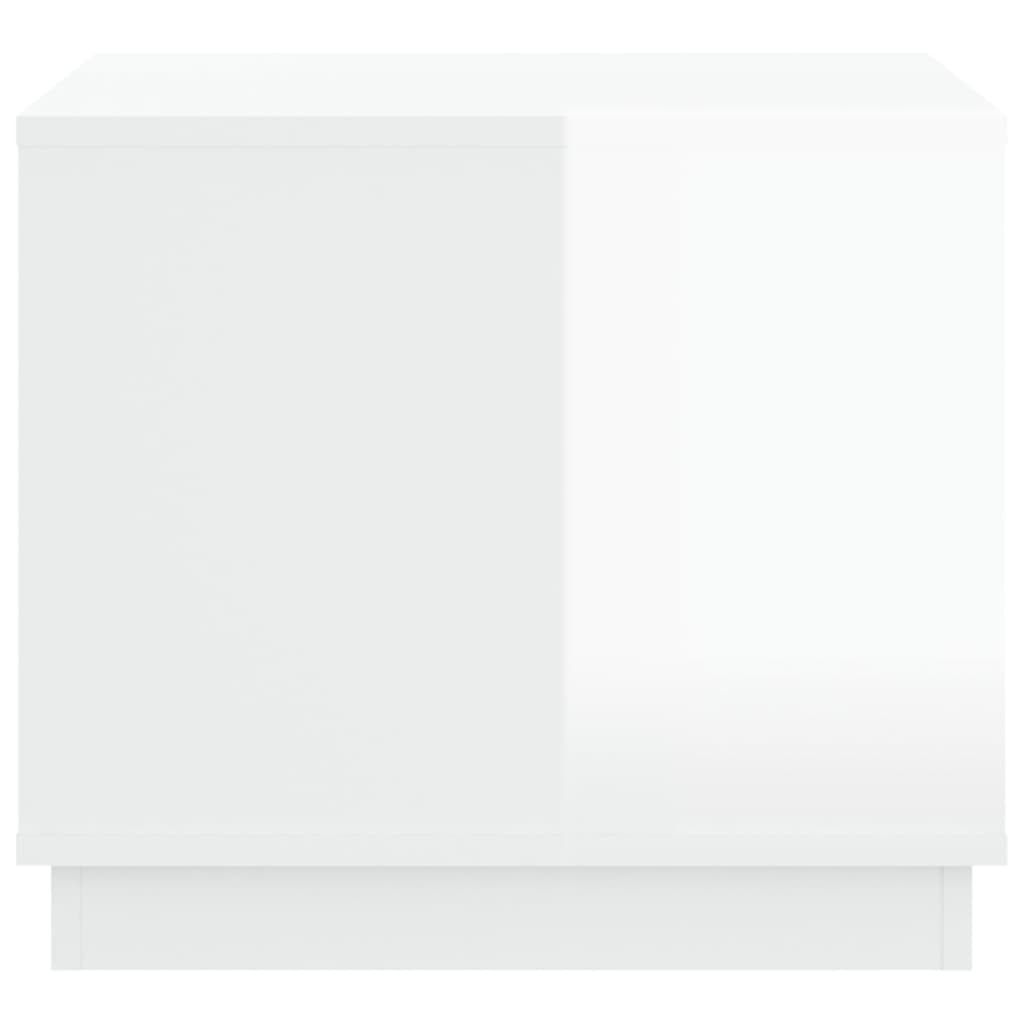 Coffee table, glossy white, 51x50x44 cm, processed wood