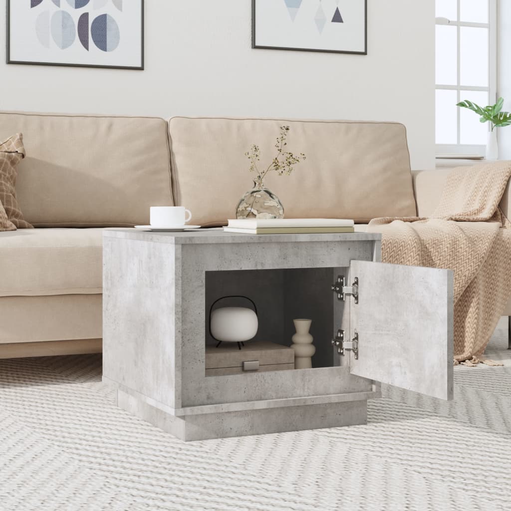 Coffee table, concrete gray, 51x50x44 cm, processed wood
