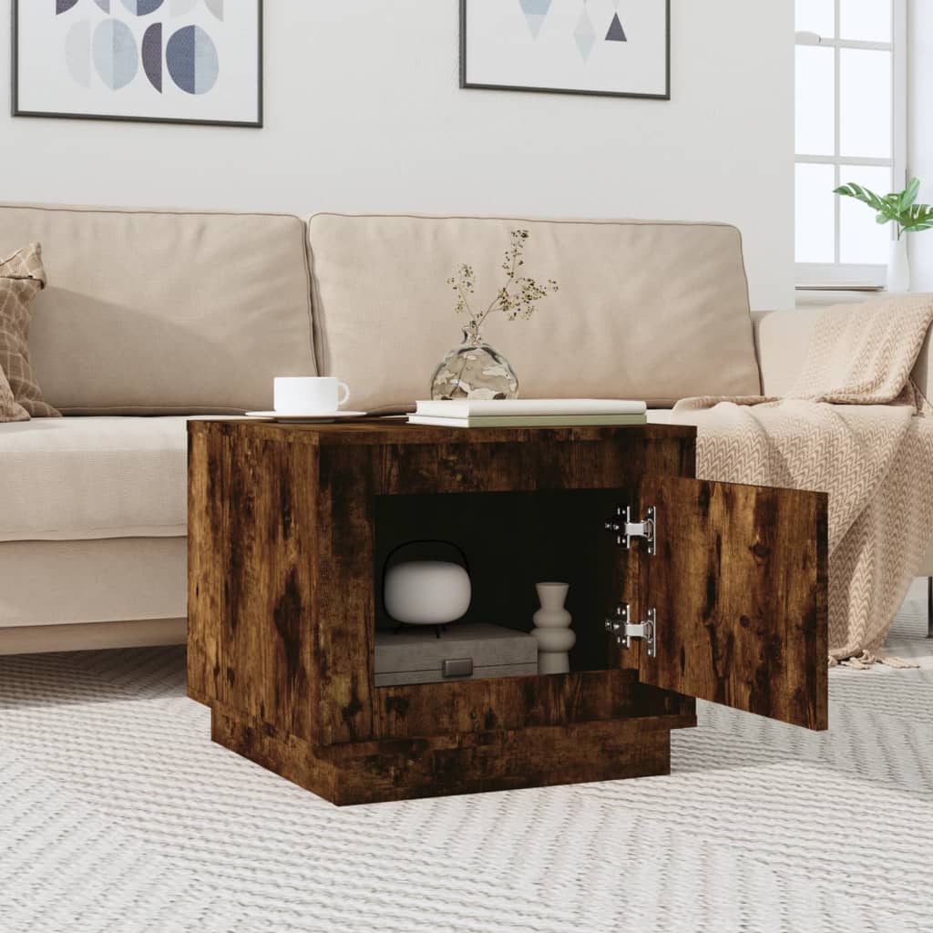 Coffee table, smoked oak, 51x50x44 cm, processed wood