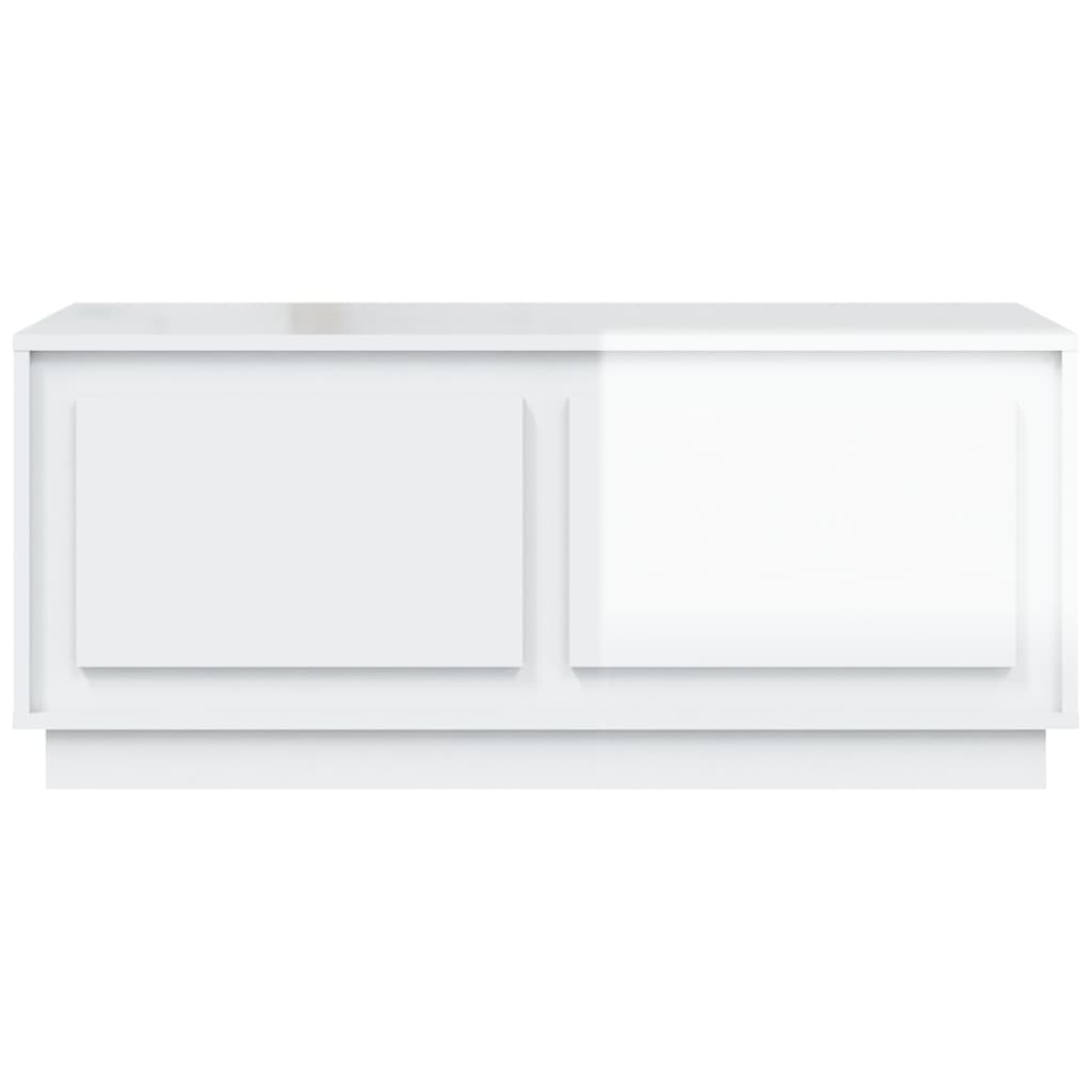 Coffee table, glossy white, 102x50x44 cm, processed wood