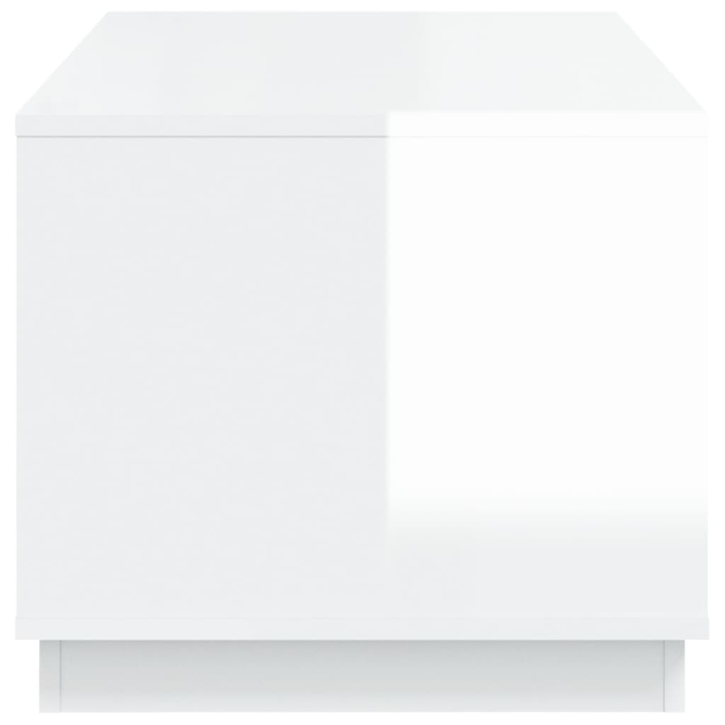 Coffee table, glossy white, 102x50x44 cm, processed wood