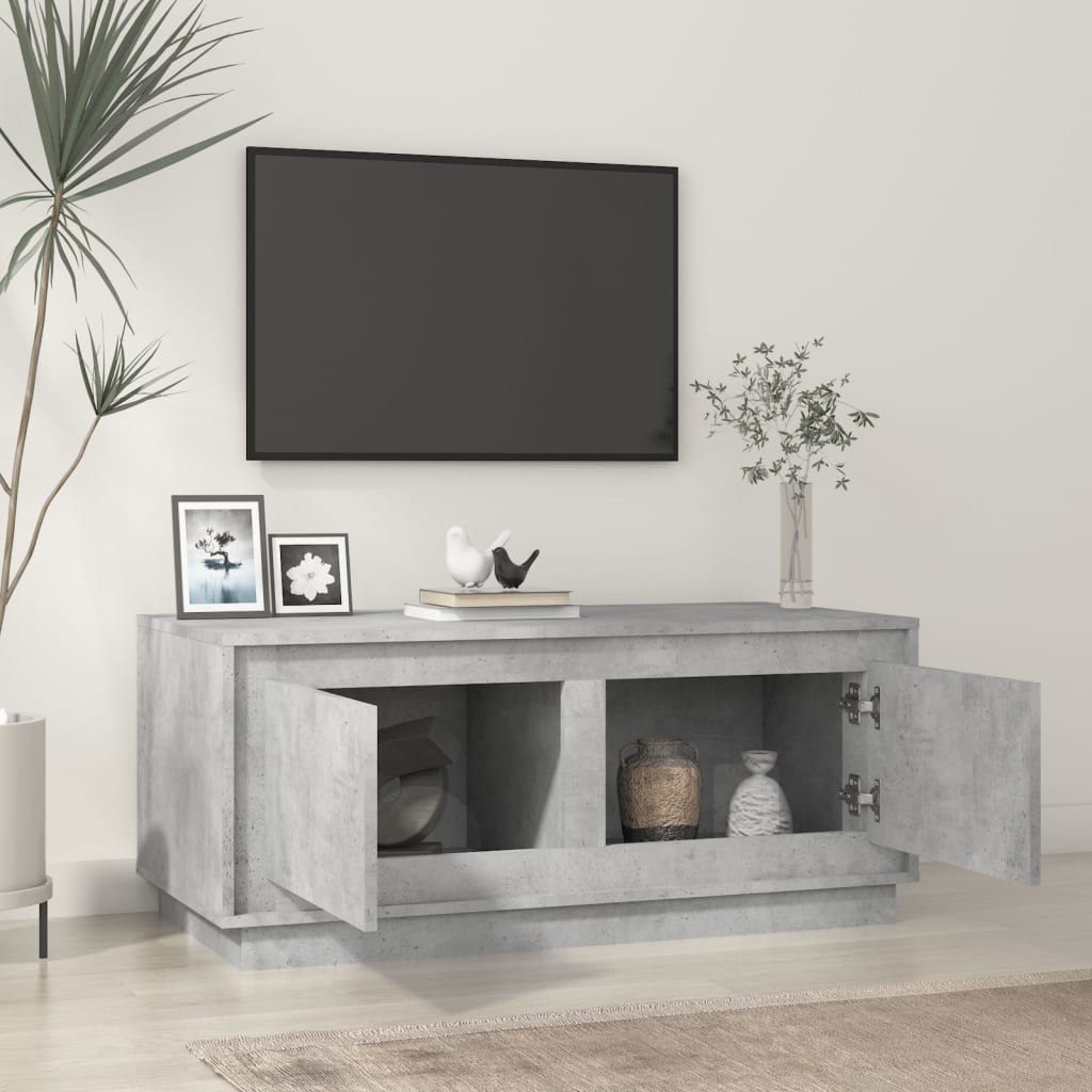 Coffee table, concrete gray, 102x50x44 cm, processed wood