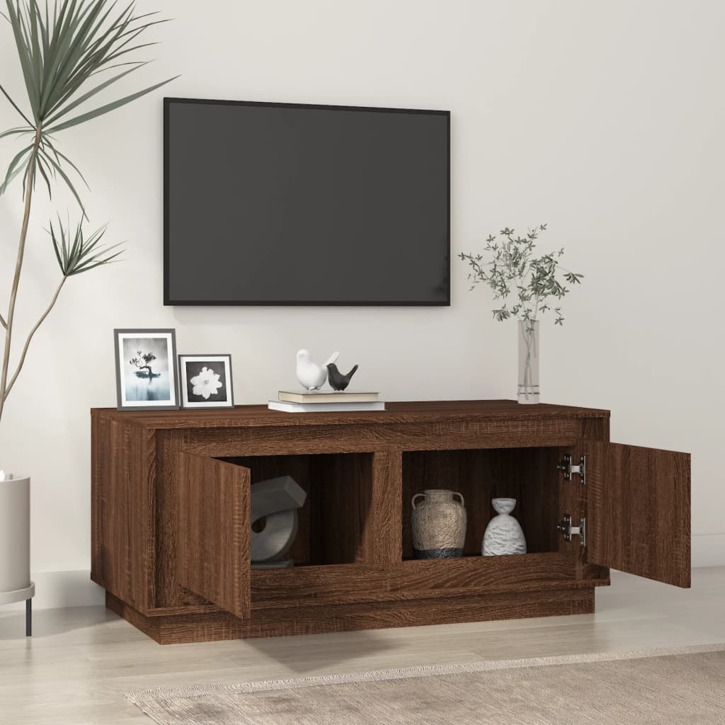 Coffee table, brown oak, 102x50x44 cm, processed wood