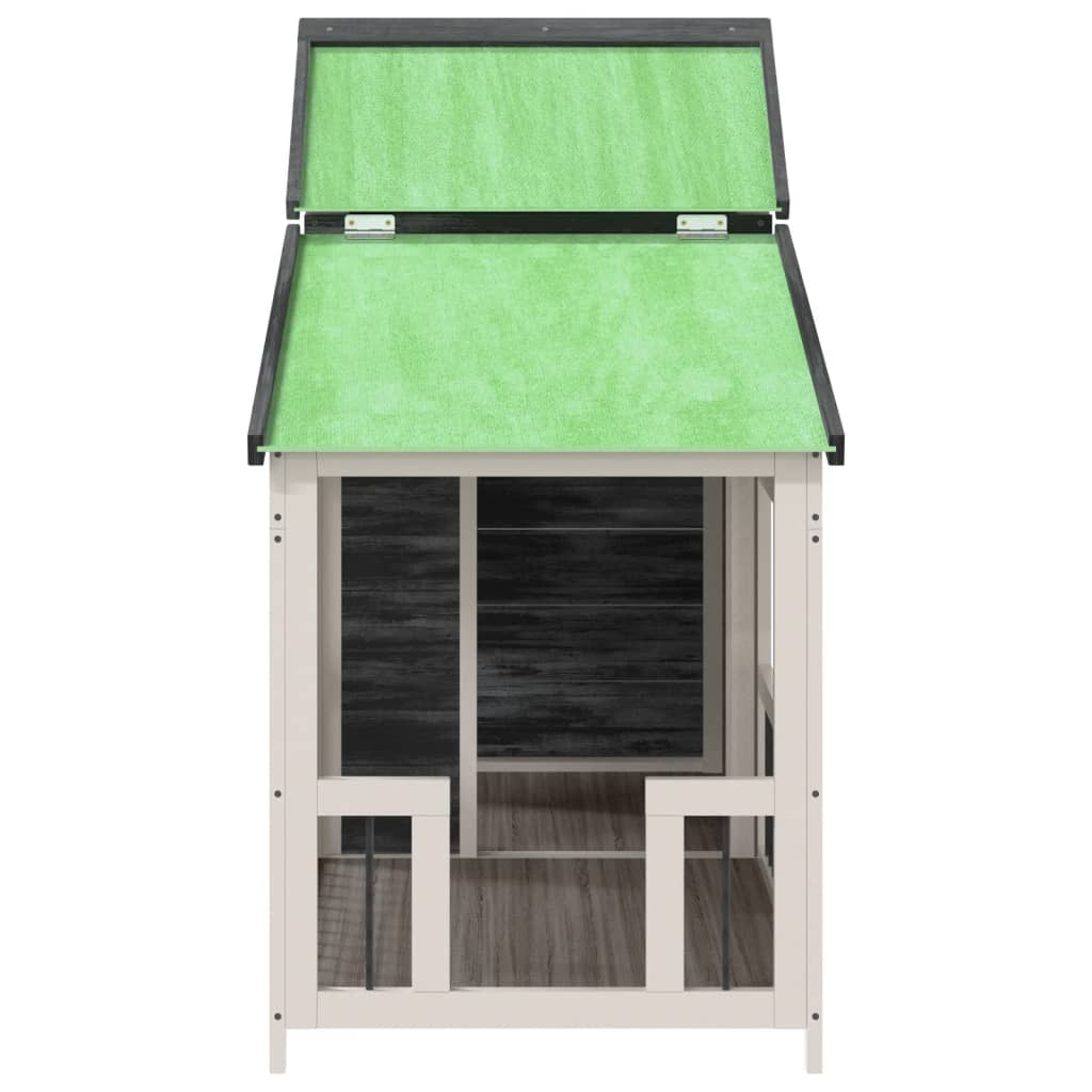 Dog cage, gray, 143x60.5x109 cm, solid pine wood