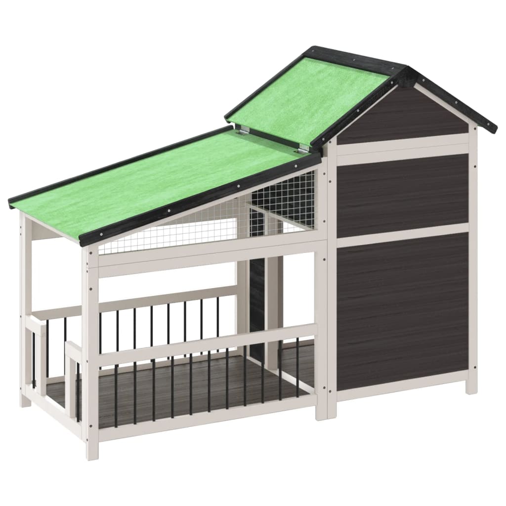 Dog cage, gray, 143x60.5x109 cm, solid pine wood