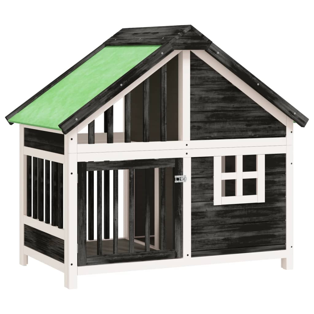 Dog cage, gray, 96x60.5x87 cm, solid pine wood