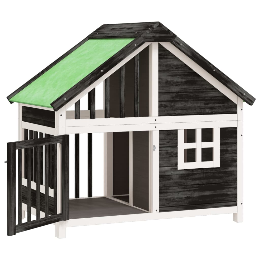 Dog cage, gray, 96x60.5x87 cm, solid pine wood