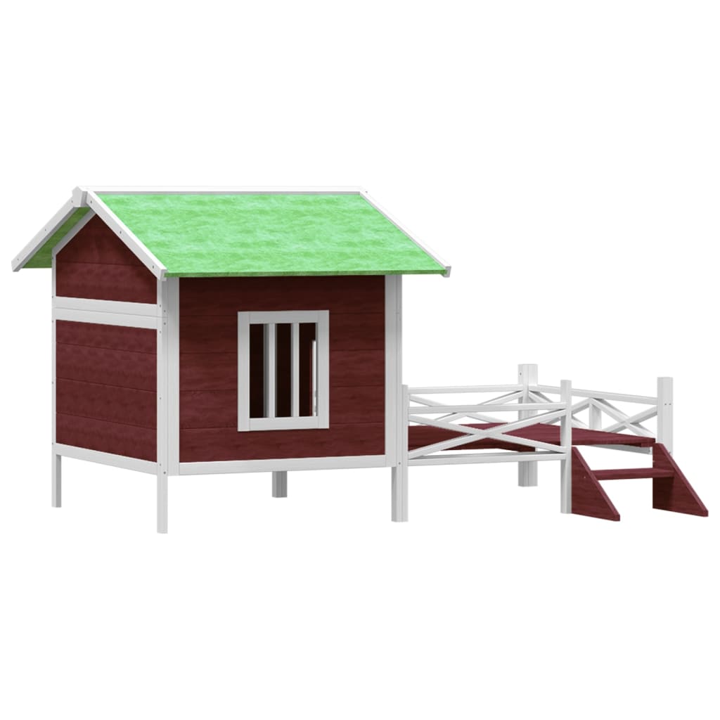Dog cage, brown, 159x120x88.5 cm, solid pine wood