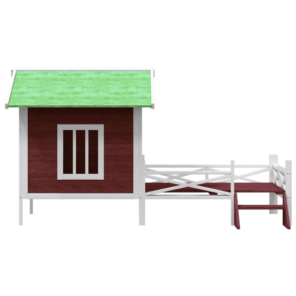 Dog cage, brown, 159x120x88.5 cm, solid pine wood