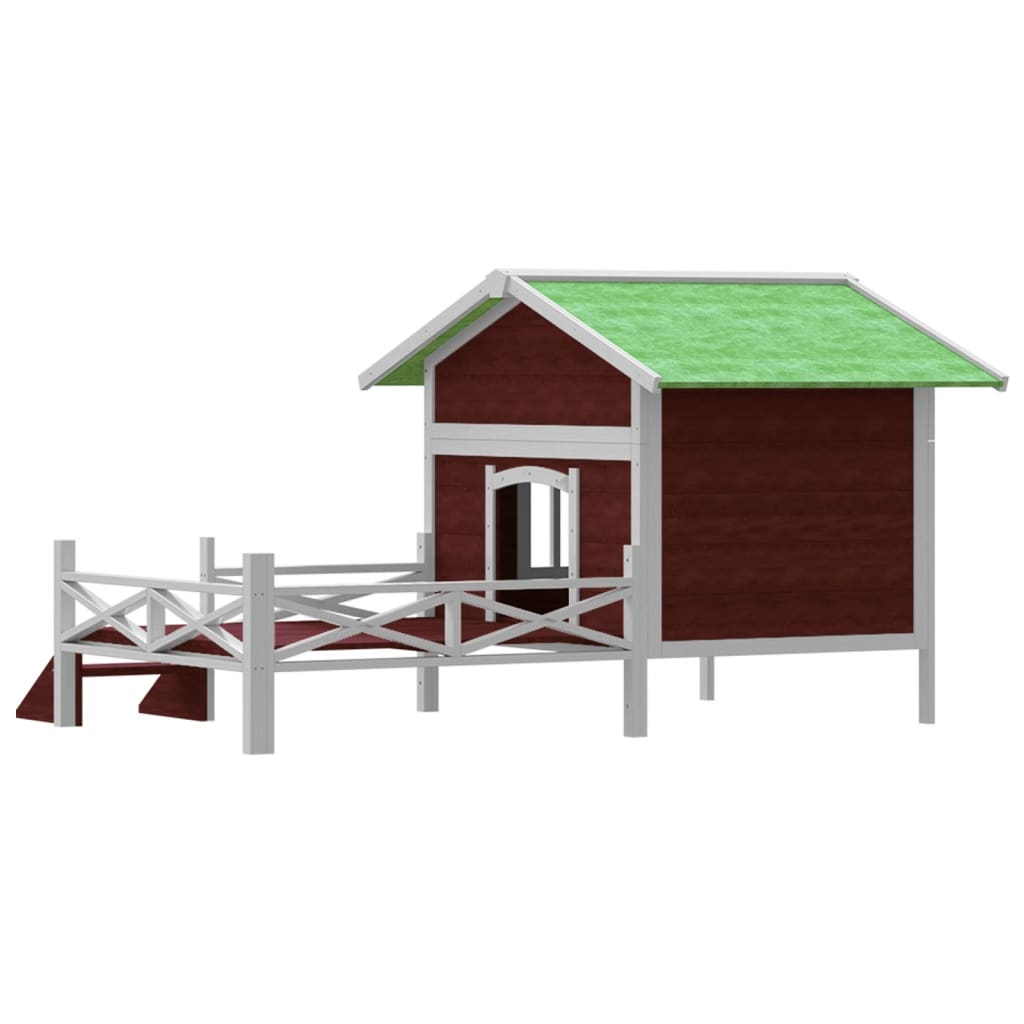 Dog cage, brown, 159x120x88.5 cm, solid pine wood