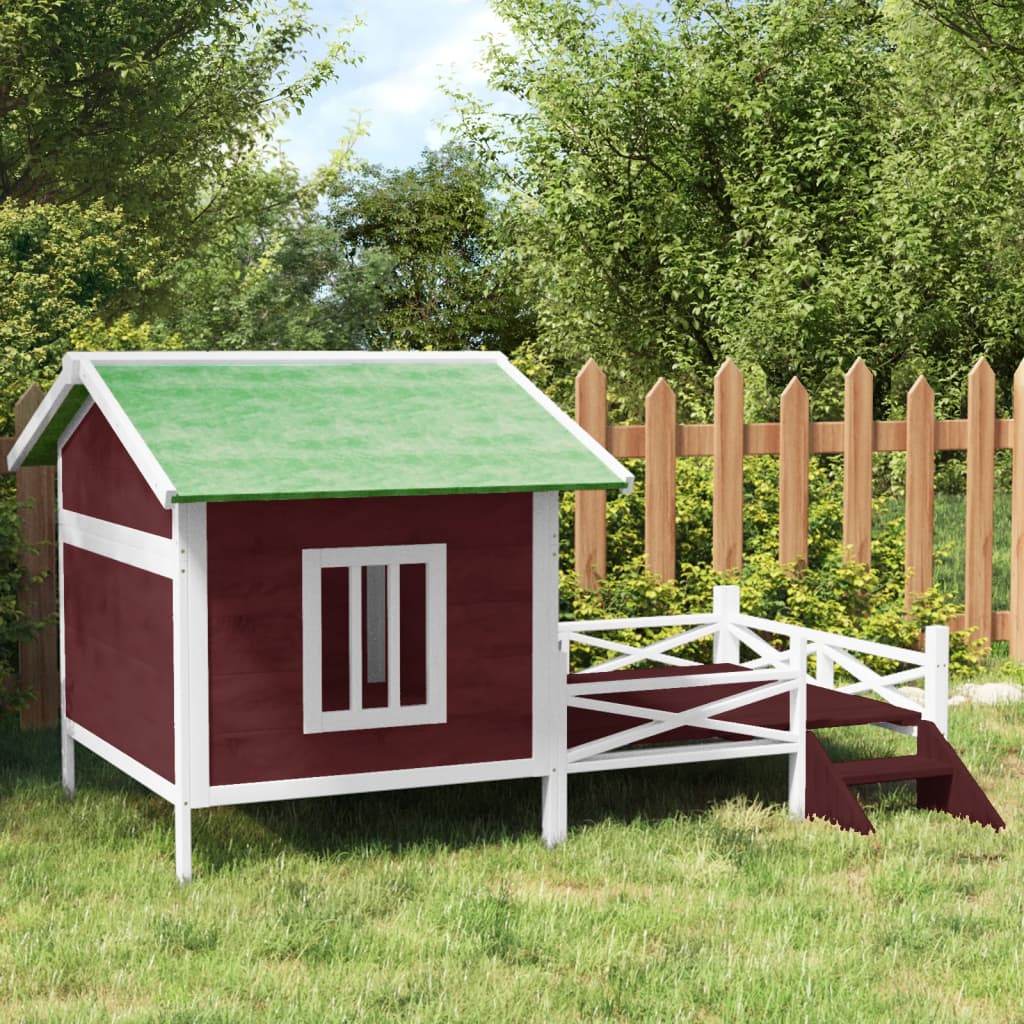 Dog cage, brown, 159x120x88.5 cm, solid pine wood