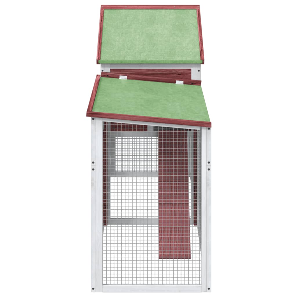 Brown rabbit cage 185.5x60.5x109.5 cm solid pine wood