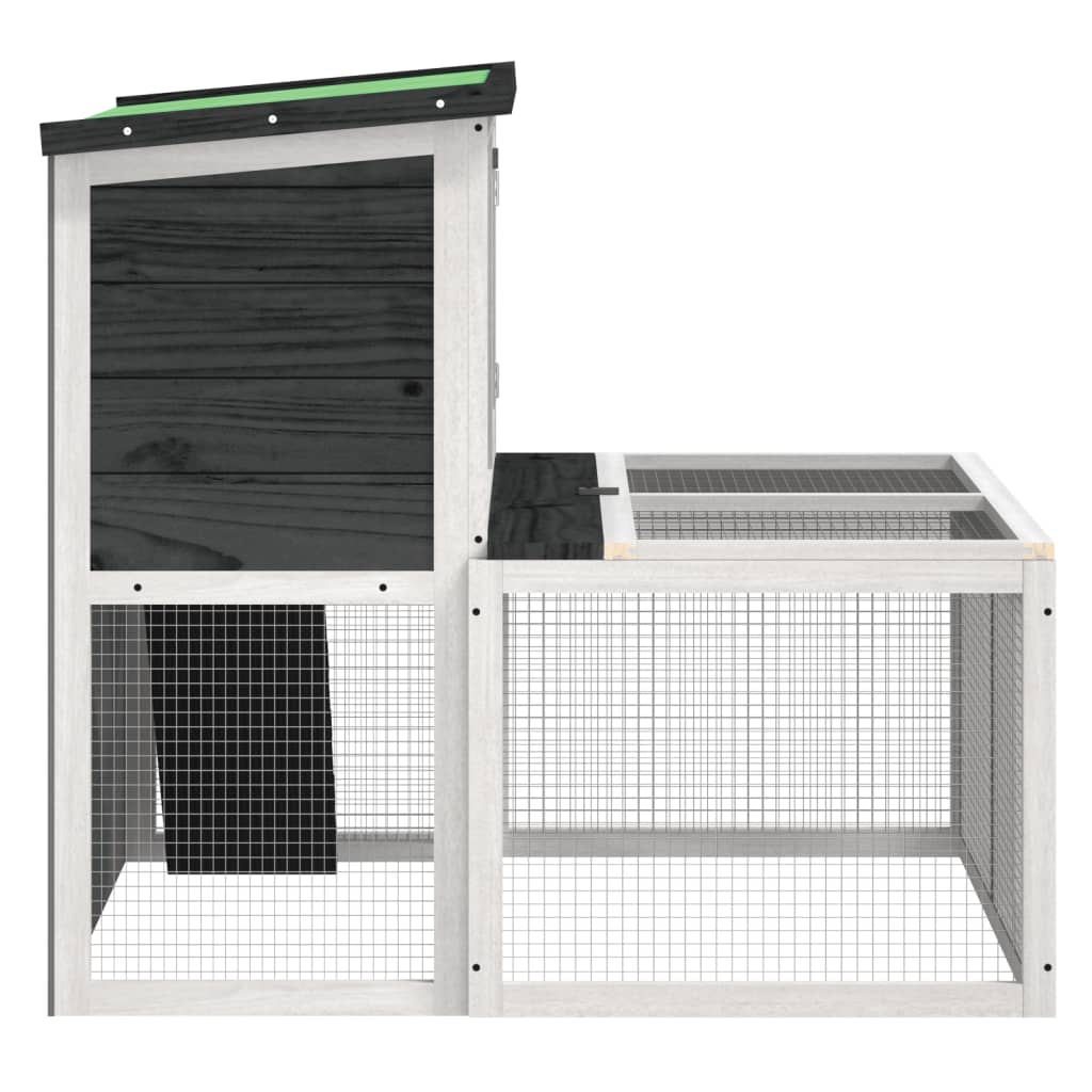 Rabbit cage, gray, 102x90x84.5 cm, solid pine wood