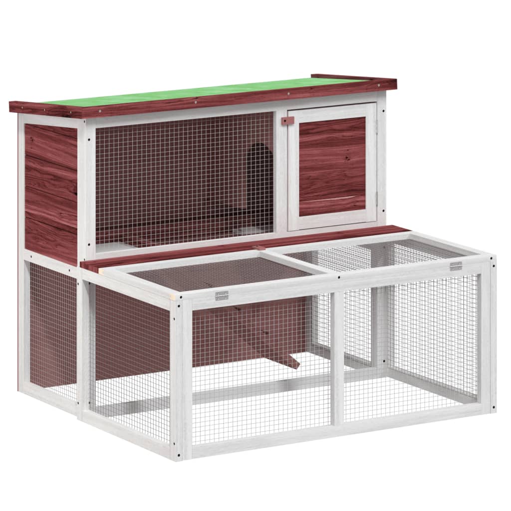 Rabbit cage, brown, 102x90x84.5 cm, solid pine wood