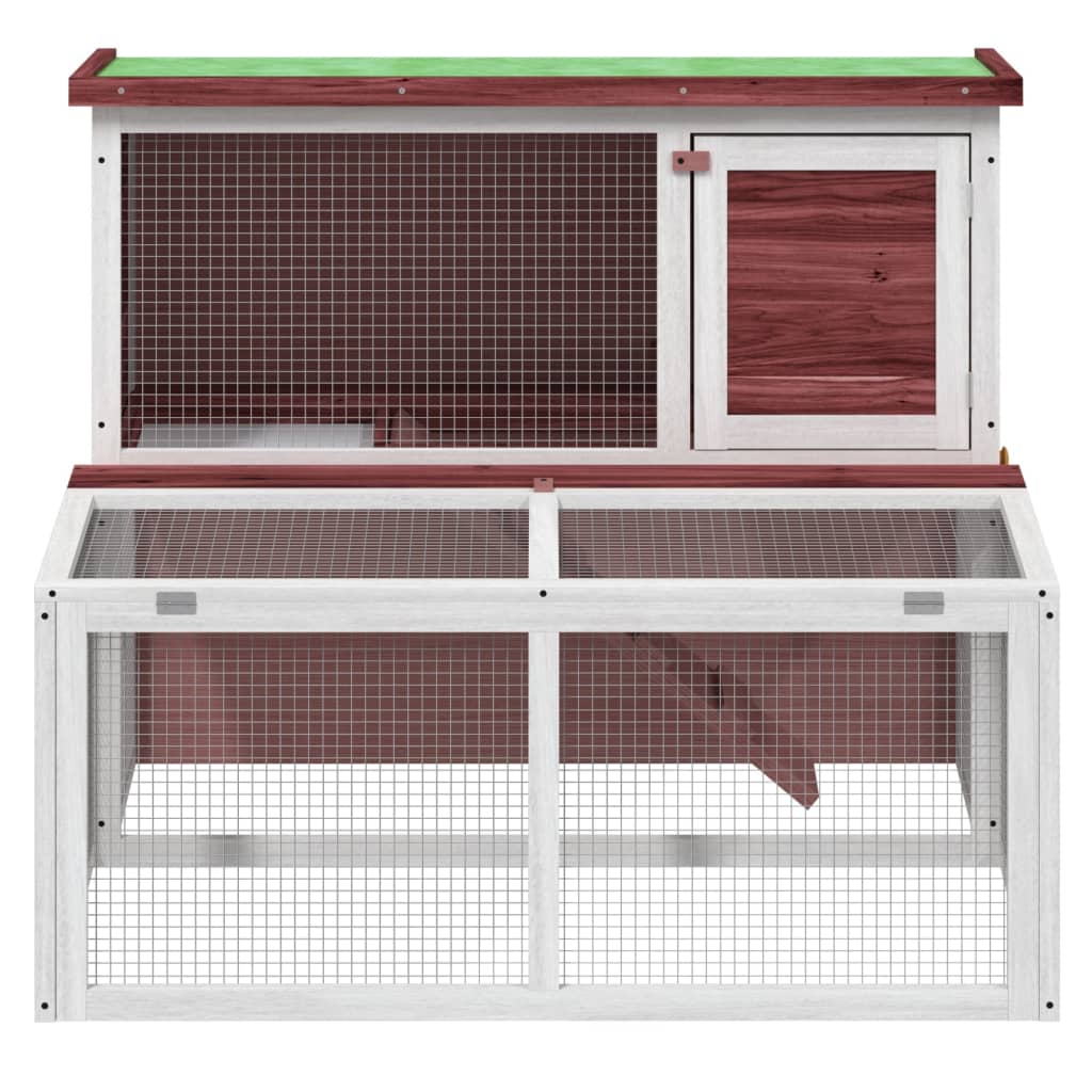 Rabbit cage, brown, 102x90x84.5 cm, solid pine wood