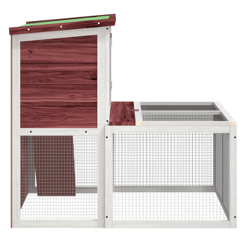Rabbit cage, brown, 102x90x84.5 cm, solid pine wood