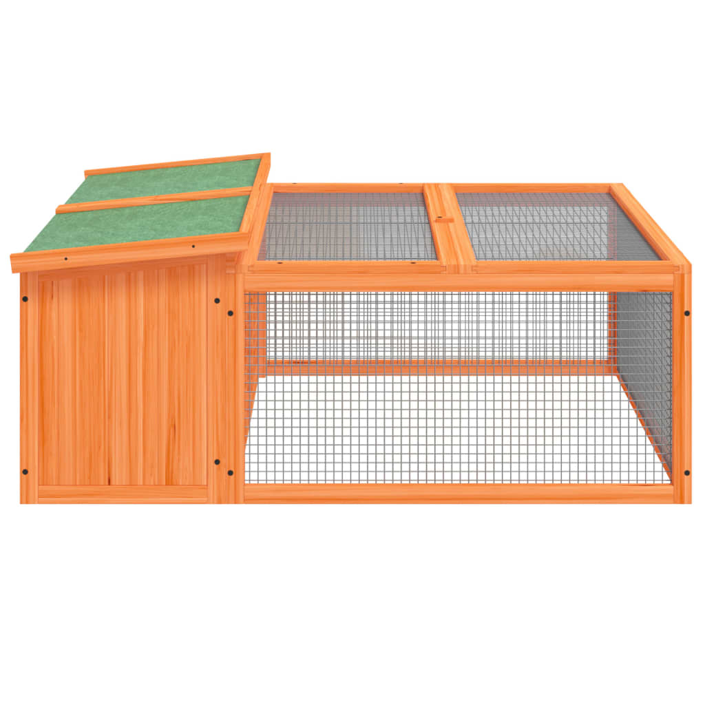 Rabbit cage, brown, 117.5x97x47.5 cm, solid pine wood