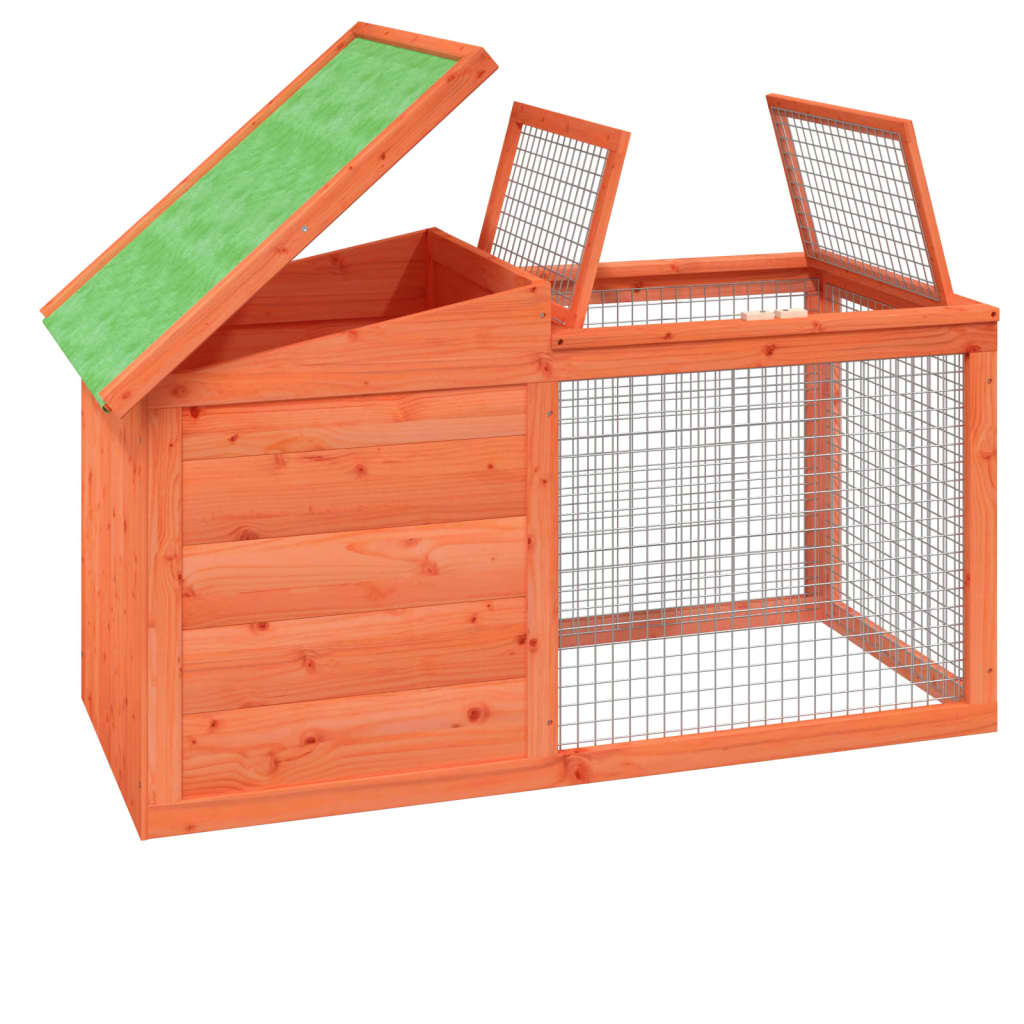 Cușcă pentru iepuri maro 100,5x54x55 cm lemn masiv de pin