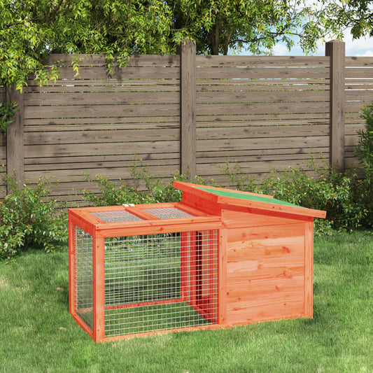 Brown rabbit cage 100.5x54x55 cm solid pine wood