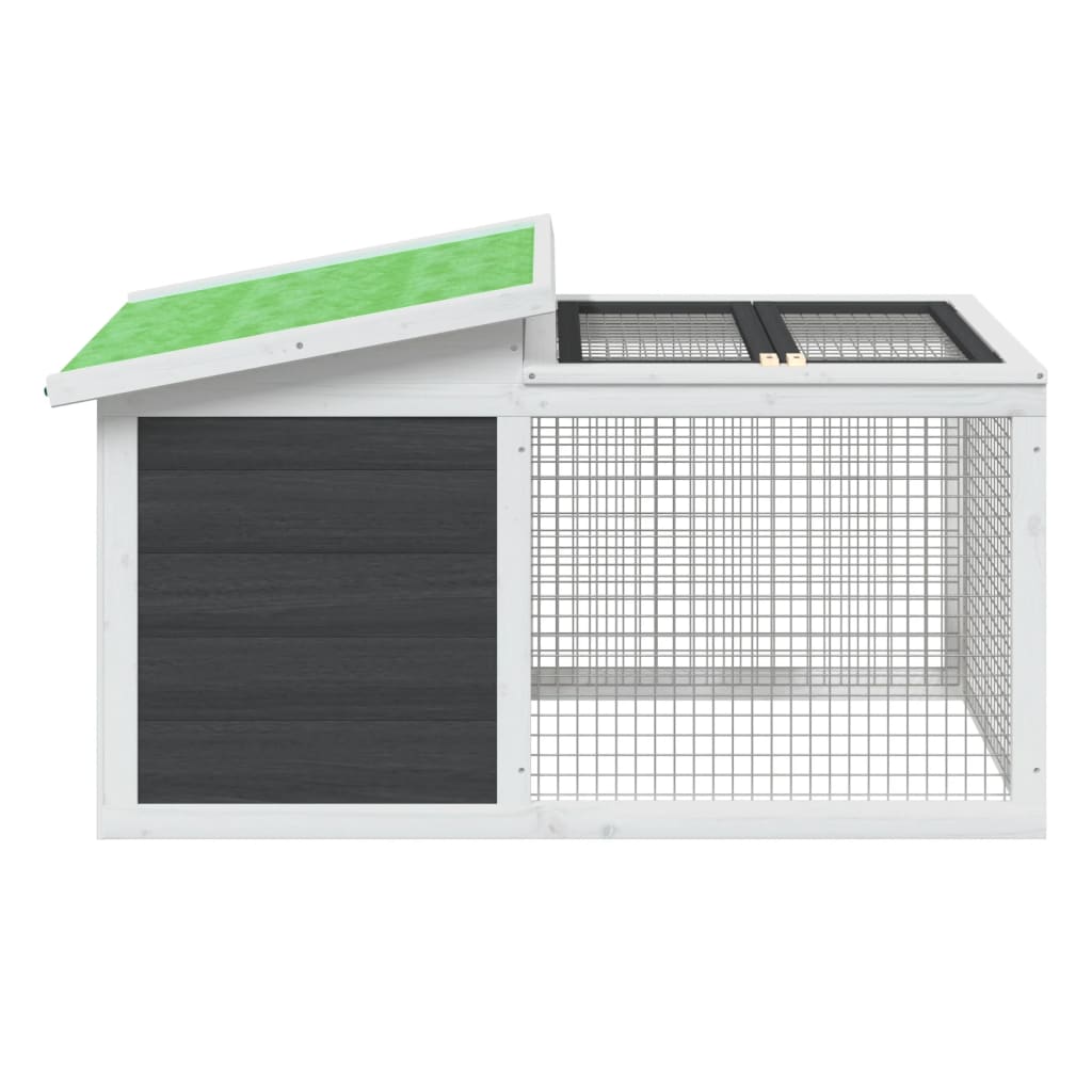 Cușcă pentru iepuri gri 100,5x54x55 cm lemn masiv de pin