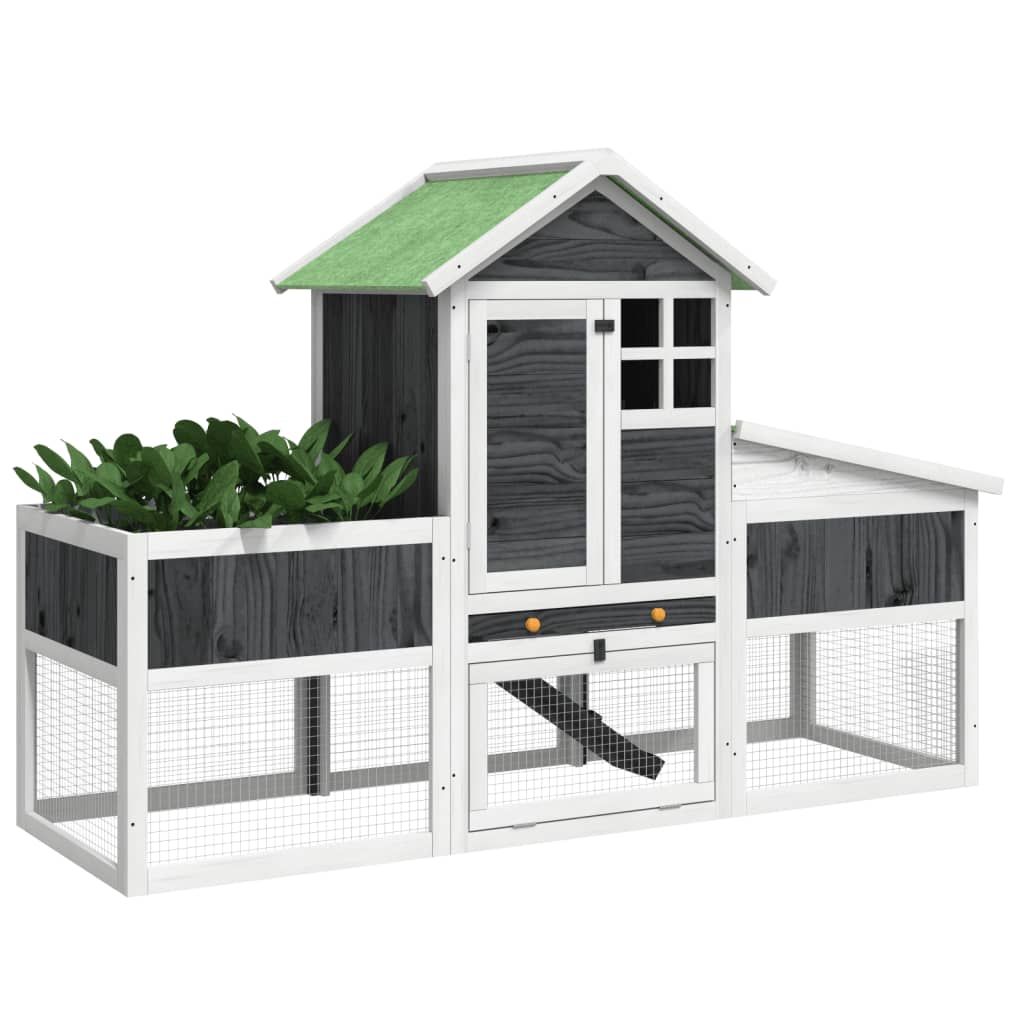 Cage for gray rabbits 170x63x113 cm solid pine wood