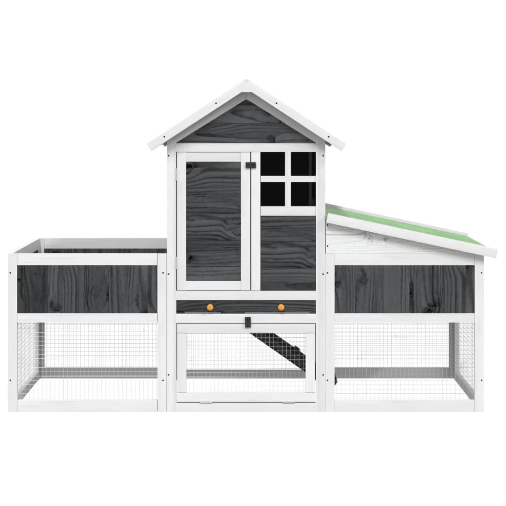 Cage for gray rabbits 170x63x113 cm solid pine wood