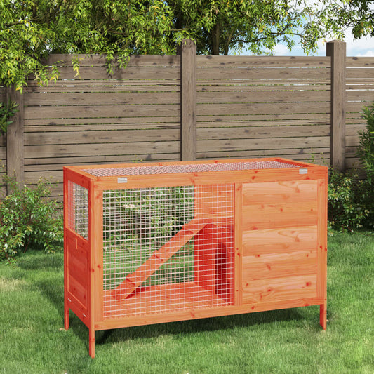 Brown rabbit cage 103x44x69.5 cm solid pine wood