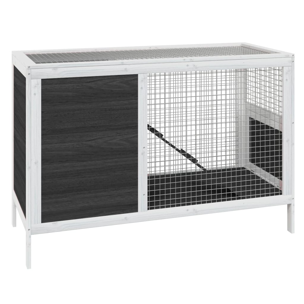 Gray rabbit cage 103x44x69.5 cm solid pine wood