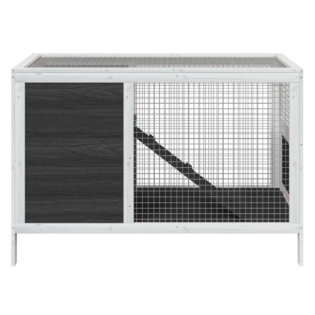 Gray rabbit cage 103x44x69.5 cm solid pine wood