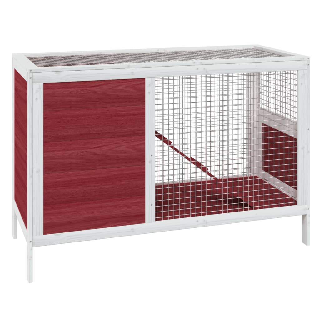 Brown rabbit cage 103x44x69.5 cm solid pine wood
