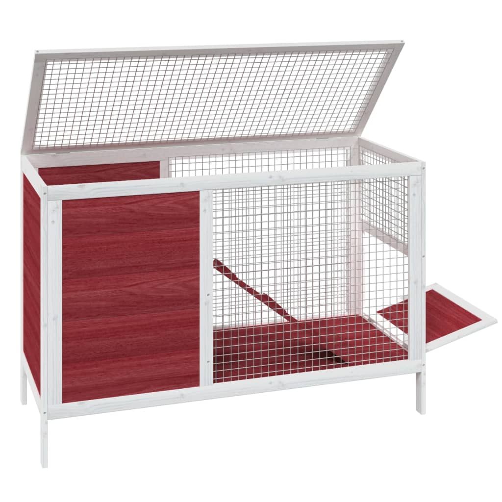 Brown rabbit cage 103x44x69.5 cm solid pine wood